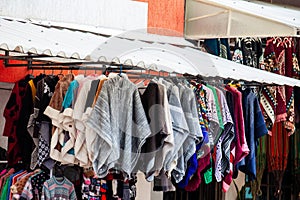 Traditional handmade ruanas at the beautiful small town of Nobsa in the region of Boyaca in Colombia