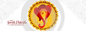 Traditional happy ganesh chaturthi festival celebration banner background