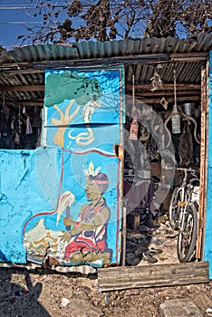 Traditional healer house in the township of Khayelitsha