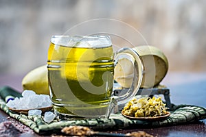 Traditional herbal drink of mango known as Aam panna.