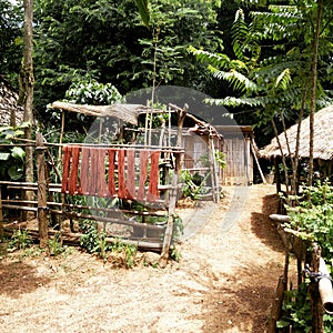 Traditional hilltribe fabric dying