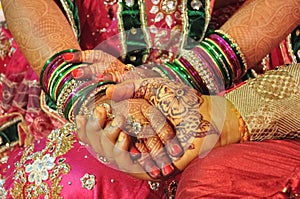 Traditional Hindu Marriage Bride and Groom holding hand