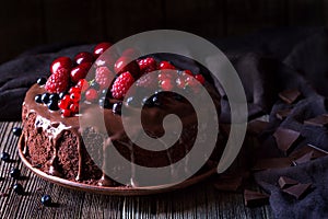 Traditional homemade chocolate cake sweet pastry