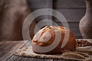 Traditional homemade christmas panettone bread