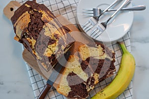 Traditional homemade marble cake