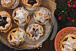 Traditional homemade mince pies.