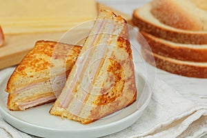 Traditional homemade Monte Cristo sandwich