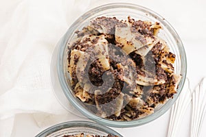 Traditional homemade Polish noodles with poppy seeds prepared for Christmas