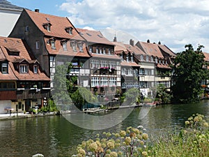 Traditional homes and gardens along the Regnitz Rive