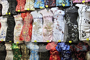Traditional Hong Kong attire for sale in Temple Street, Hong Kong