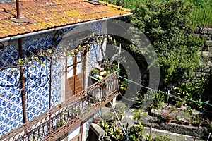 Traditional house with balcony in Porto, Portugal