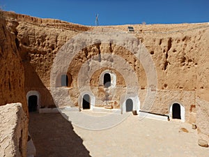 Traditional house of Berbers in the Matmata in Tunisia