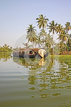 Traditional house boat, Alleppey, Kerala, India.