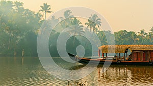 Traditional house boat in Kerala, India