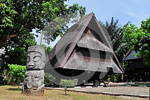 Traditional house of Celebes, Sulawesi, Indonesia photo