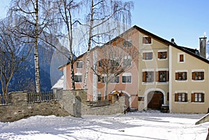 Traditional house in Engadin photo