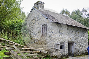 Traditional house inside Ulster American Folk Park in Northern Ireland