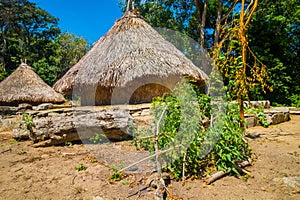 Traditional house of Kogi people, indigenous ethnic group, Colombia