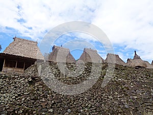 Traditional House with Megalithic Bena Bajawa photo