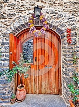 Traditional house in Mesta of Chios, Greece