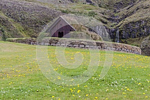 Traditional house Pjodveldisbaer, Iceland.