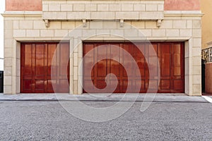 Traditional house with three car garage