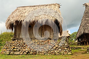 a traditional house in the village of Wologai East Nusa Tenggara built on neatly arranged stones