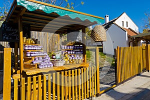 Traditional housemade lavender jam and honey in Tihany