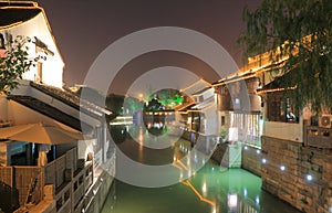 Traditional houses along historical canal Suzhou China