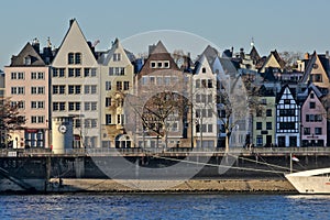 Traditional houses along river rhine