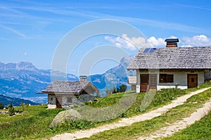 Traditional houses in the Alps