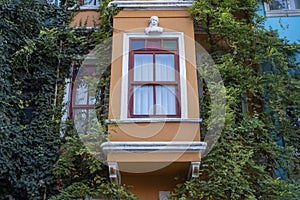 Traditional houses at Balat District in Istanbul, Turkey