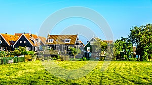 Traditional houses in the historic village of Marken in the Netherlands