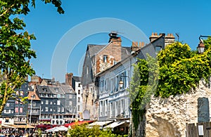 Traditional houses in Honfleur. Normandy, France