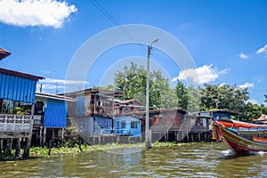 Traditional houses on Khlong, Bangkok, Thailand