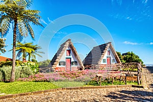 Traditional Houses on Madeira during a Sunny Day