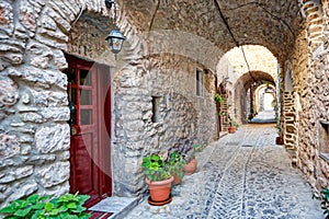 Traditional houses in Mesta of Chios, Greece