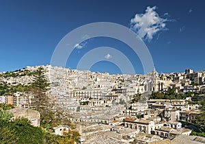 Traditional houses of modica in sicily italy