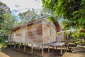 Traditional houses of the native people of indonesia in village