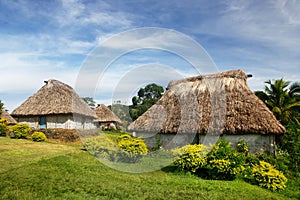 Traditional houses of Navala village, Viti Levu, Fiji