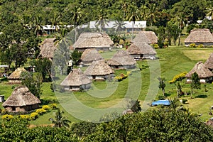 Traditional houses of Navala village, Viti Levu, Fiji photo