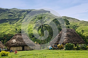 Traditional houses of Navala village, Viti Levu, Fiji