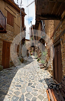 The traditional houses of old Kakopetria. Nicosia District. Cyprus