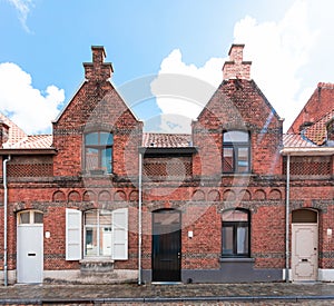 Traditional houses in the old town of Bruges or Brugge, Belgium