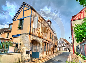 Traditional houses in the old town of Provins, France