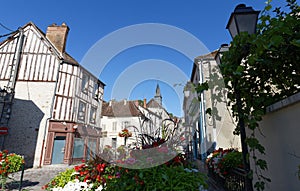 Traditional houses in the old town of Provins, France.