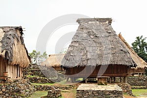 Traditional houses in open-air museum in Wologai