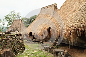 Traditional houses in open-air museum in Wologai