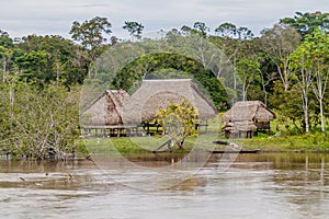 Houses in peruvian jungle