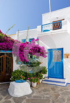 Traditional houses in Plaka village, Milos, Greece